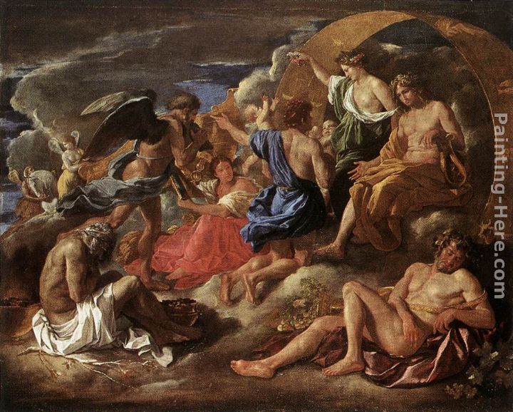 Helios and Phaeton with Saturn and the Four Seasons painting - Nicolas Poussin Helios and Phaeton with Saturn and the Four Seasons art painting